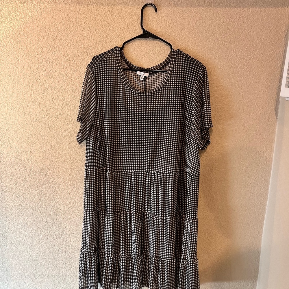 AUW Gray Tiered Ruffled Midi Sundress